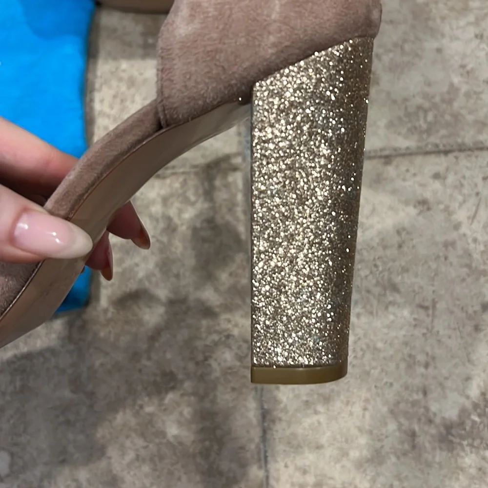 Jean-Michel Cazabat Suede Sparkle Heels